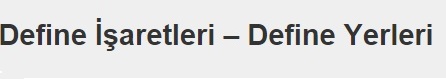 Define İşaretleri – Define Yerleri